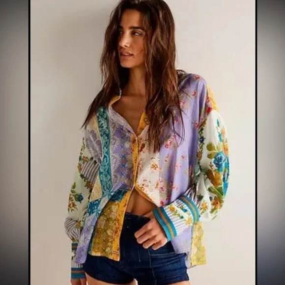 NWOT We The Free Flower Patch Top-Berry Combo - Picture 1 of 6